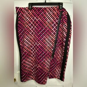 Worthington Pink and Black Geometric Dress